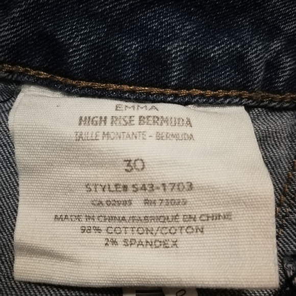 Bluenotes Distressed High Rise Bermuda Jean Shorts - Picture 3 of 4